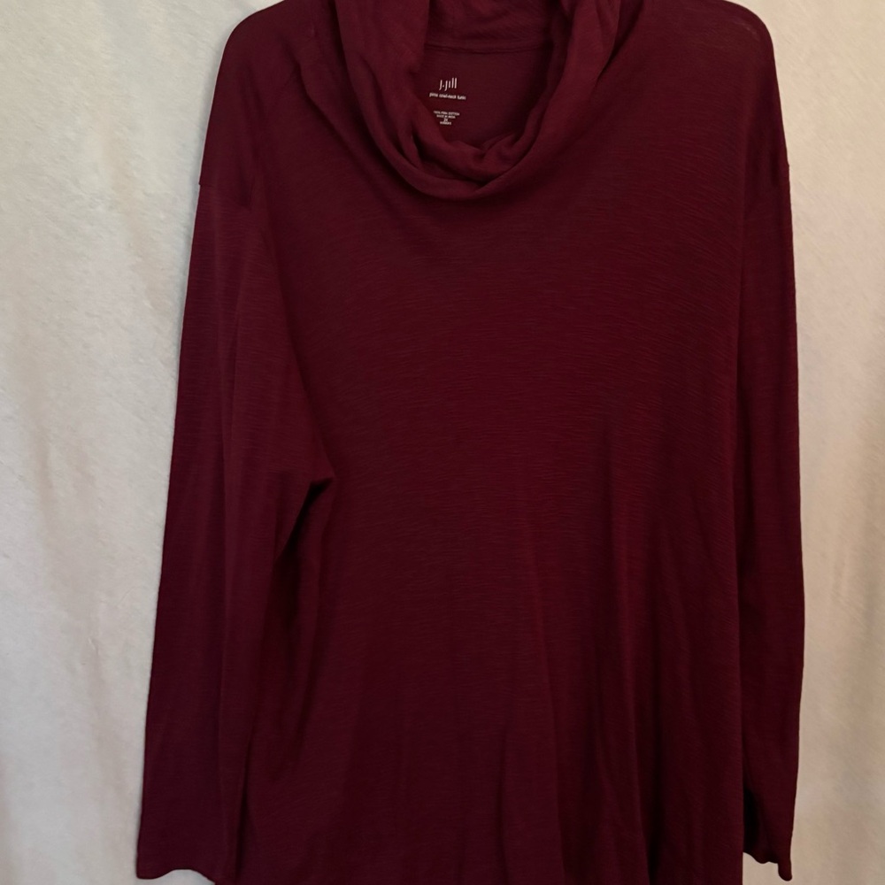 J. Jill Deep Red Cowl Neck Tunic